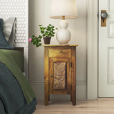 Indian Hand Carved Solid Wooden Bedside Table 58